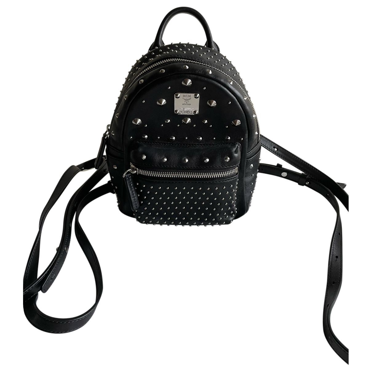 Leather backpack MCM Black in Leather 